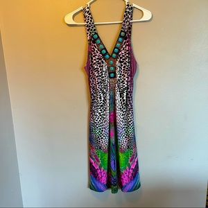 VENUS Animal Print Embellished Detail Dress NWOT